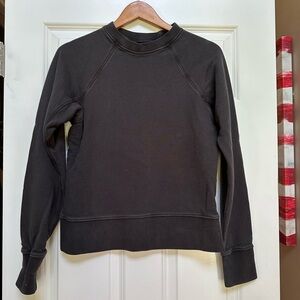 Imogene and Willie Cotton Raglan Sleeve Sweatshirt Faded Black SlXS